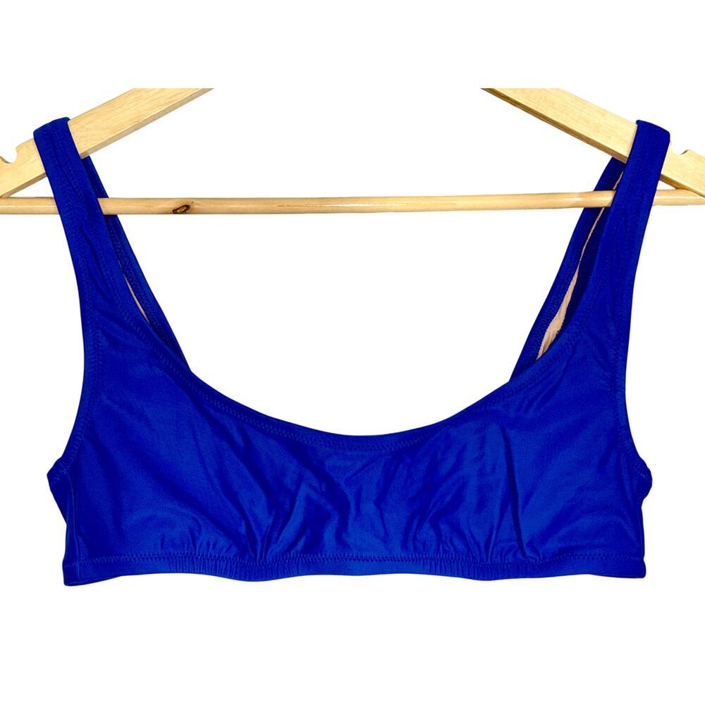 NWT J.Crew Heritage Scoopneck Bikini Top Royal Blue Bikini Swimwear Top Size M